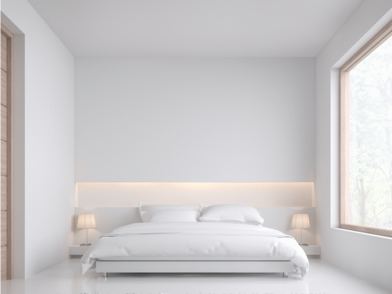 Luxury bed with fresh white cotton sheets and natural light, symbolizing clean and elegant bedding