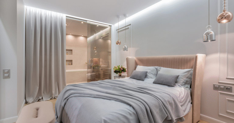 Oversized duvet cover on extra large king size bed